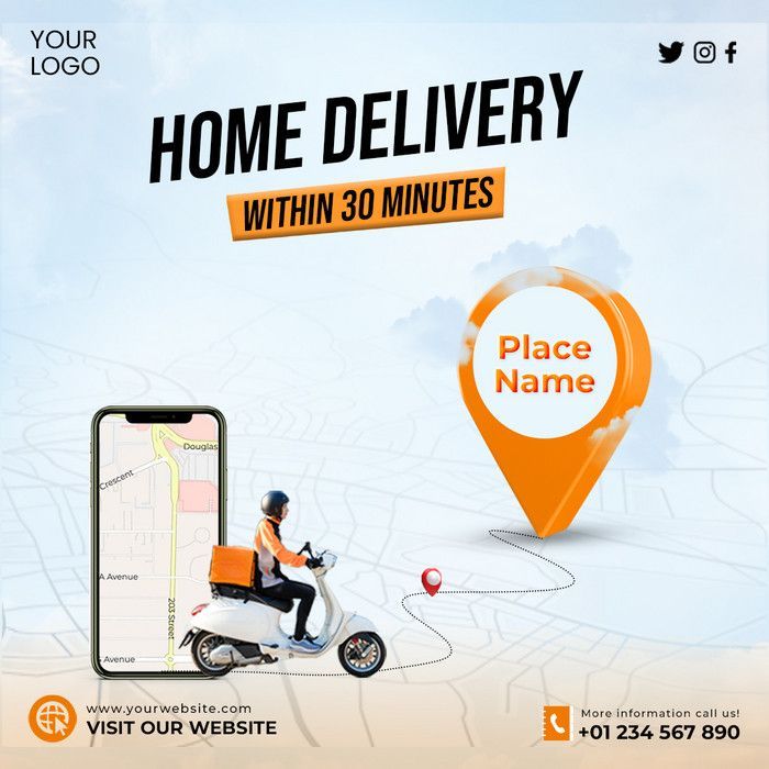 delivery service social media post and template design psd free download pikbest